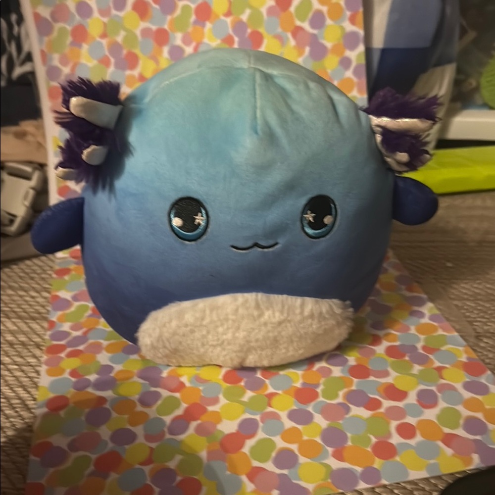 Light blue to deep blue axolotl squishmallow. No tag!